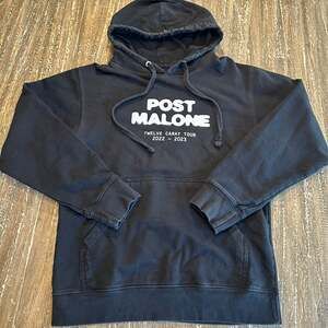 Post Malone Twelve Carat Tour 2022-2023 Hoodie Sweatshirt Black Unisex Size S